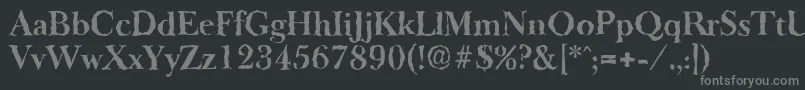 フォントBaskeroldrandomBold – 黒い背景に灰色の文字