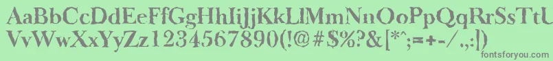 BaskeroldrandomBold Font – Gray Fonts on Green Background