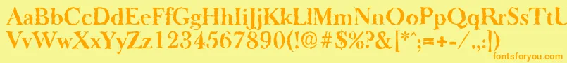 BaskeroldrandomBold Font – Orange Fonts on Yellow Background