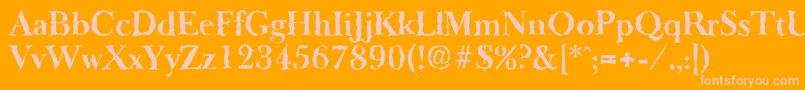 BaskeroldrandomBold-fontti – vaaleanpunaiset fontit oranssilla taustalla