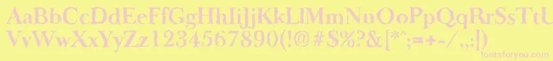 BaskeroldrandomBold Font – Pink Fonts on Yellow Background