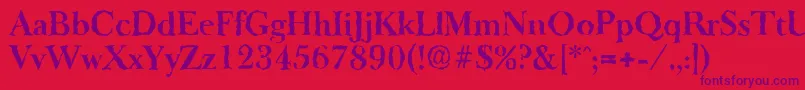 BaskeroldrandomBold Font – Purple Fonts on Red Background