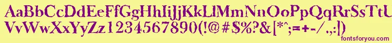 BaskeroldrandomBold Font – Purple Fonts on Yellow Background