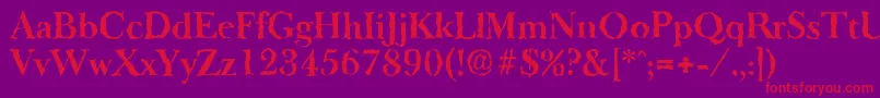 BaskeroldrandomBold Font – Red Fonts on Purple Background