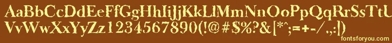 BaskeroldrandomBold Font – Yellow Fonts on Brown Background