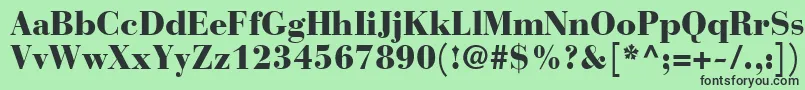 フォントBodoniRecutBlackSsiBlack – 緑の背景に黒い文字