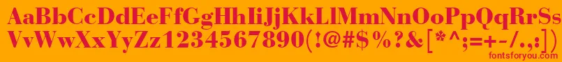 BodoniRecutBlackSsiBlack Font – Red Fonts on Orange Background