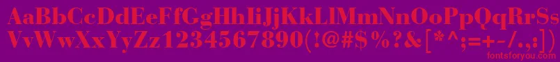 BodoniRecutBlackSsiBlack Font – Red Fonts on Purple Background