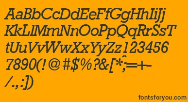 RambaultItalic font – Black Fonts On Orange Background