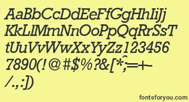 RambaultItalic font – Black Fonts On Yellow Background