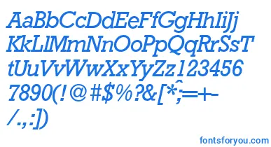 RambaultItalic font – Blue Fonts On White Background