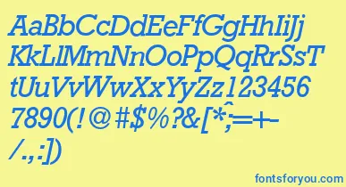 RambaultItalic font – Blue Fonts On Yellow Background