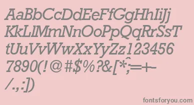 RambaultItalic font – Gray Fonts On Pink Background