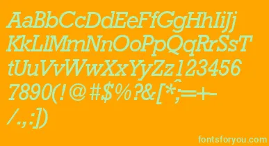 RambaultItalic font – Green Fonts On Orange Background