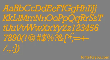 RambaultItalic font – Orange Fonts On Gray Background