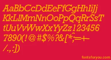 RambaultItalic font – Orange Fonts On Red Background