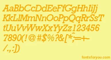 RambaultItalic font – Orange Fonts On Yellow Background
