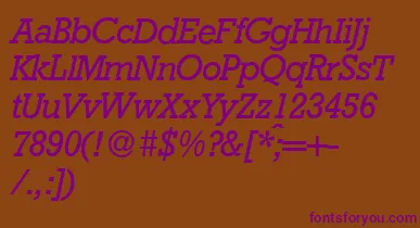 RambaultItalic font – Purple Fonts On Brown Background