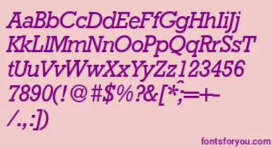RambaultItalic font – Purple Fonts On Pink Background