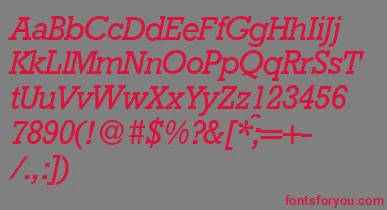 RambaultItalic font – Red Fonts On Gray Background