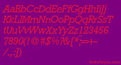 RambaultItalic font – Red Fonts On Purple Background