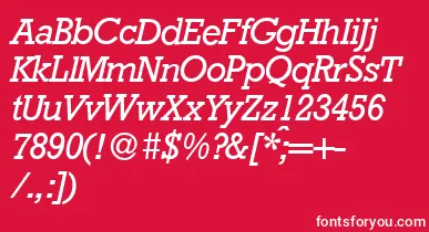 RambaultItalic font – White Fonts On Red Background