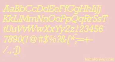 RambaultItalic font – Yellow Fonts On Pink Background
