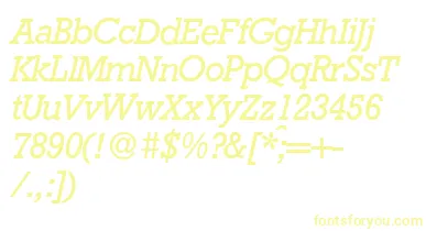 RambaultItalic font – Yellow Fonts On White Background