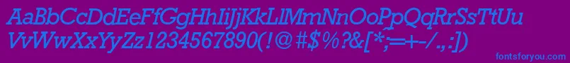 RambaultItalic-fontti – siniset fontit violetilla taustalla