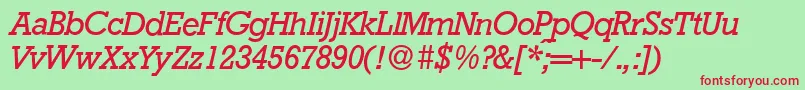 RambaultItalic Font – Red Fonts on Green Background