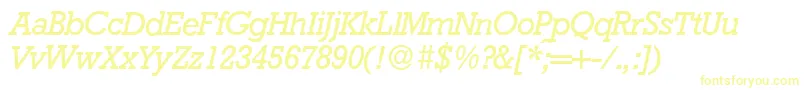 RambaultItalic Font – Yellow Fonts on White Background