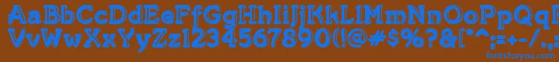 フォントMerkinGoo – 茶色の背景に青い文字