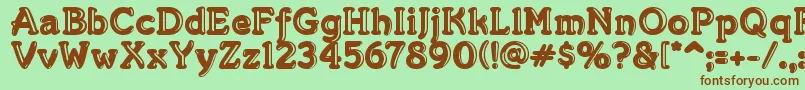 MerkinGoo Font – Brown Fonts on Green Background