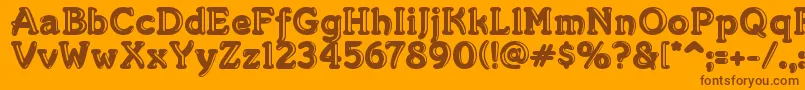 MerkinGoo-Schriftart – Braune Schriften auf orangefarbenem Hintergrund