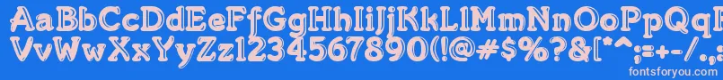 MerkinGoo Font – Pink Fonts on Blue Background