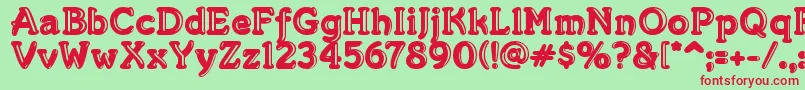 MerkinGoo Font – Red Fonts on Green Background