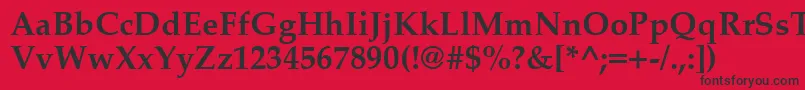 フォントPalatinoCeBold – 赤い背景に黒い文字