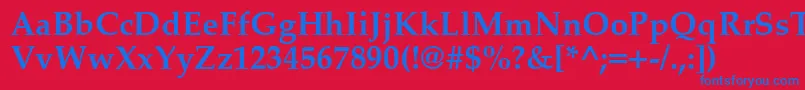 PalatinoCeBold Font – Blue Fonts on Red Background