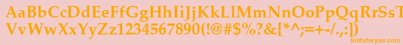 PalatinoCeBold Font – Orange Fonts on Pink Background