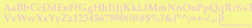 PalatinoCeBold Font – Pink Fonts on Yellow Background