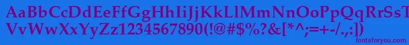 PalatinoCeBold Font – Purple Fonts on Blue Background