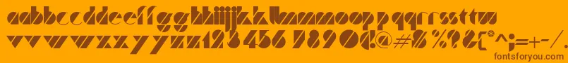 Trafalgar-Schriftart – Braune Schriften auf orangefarbenem Hintergrund