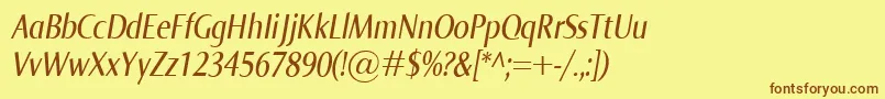 NormaCondItalic Font – Brown Fonts on Yellow Background