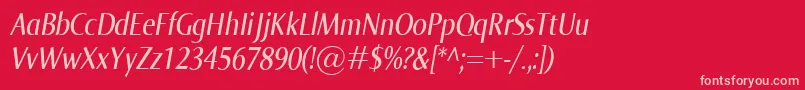 NormaCondItalic Font – Pink Fonts on Red Background