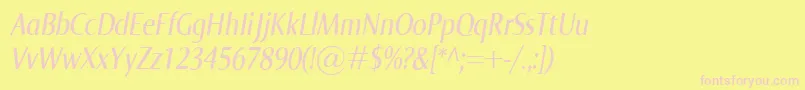 NormaCondItalic Font – Pink Fonts on Yellow Background