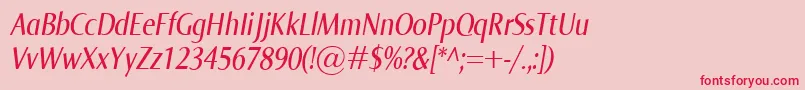 NormaCondItalic Font – Red Fonts on Pink Background