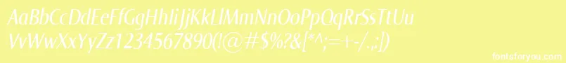 NormaCondItalic Font – White Fonts on Yellow Background