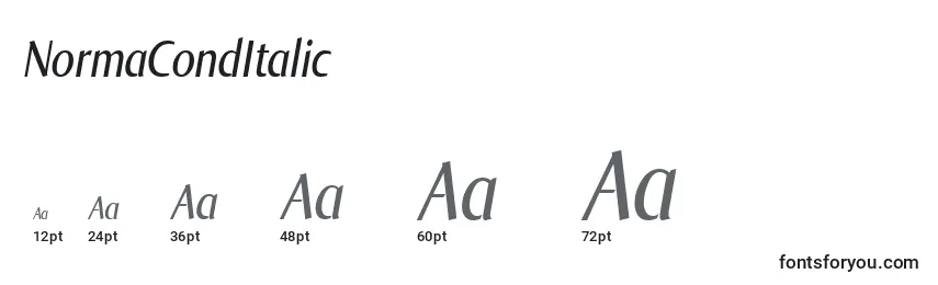 NormaCondItalic Font Sizes