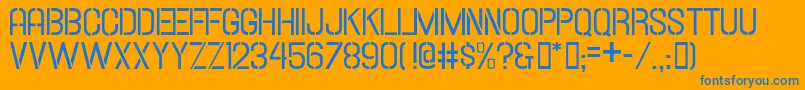 HallandaleStencilJl Font – Blue Fonts on Orange Background