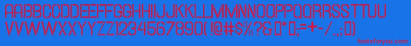 HallandaleStencilJl Font – Red Fonts on Blue Background